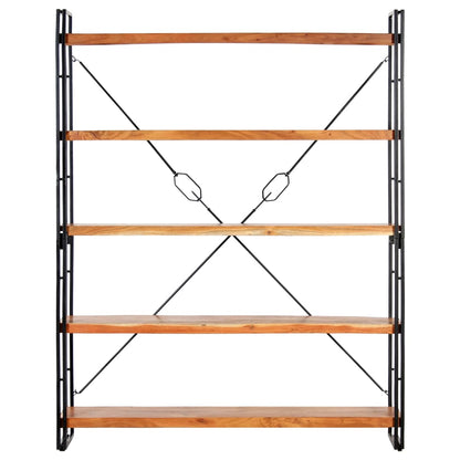 Bookcase 5 compartments 140x30x180 cm acacia solid wood
