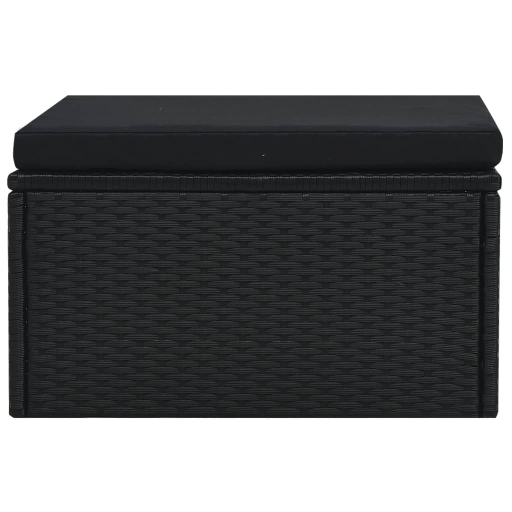 5-piece garden lounge set with cushions poly rattan black