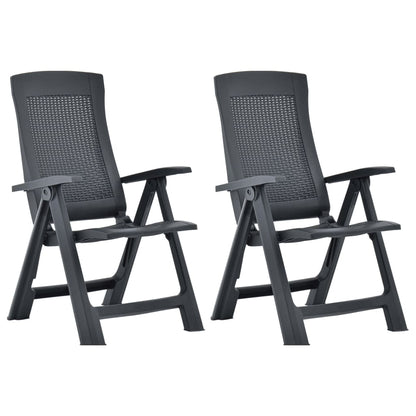 Verstellbare Gartenstühle 2 Stk. Kunststoff Anthrazit