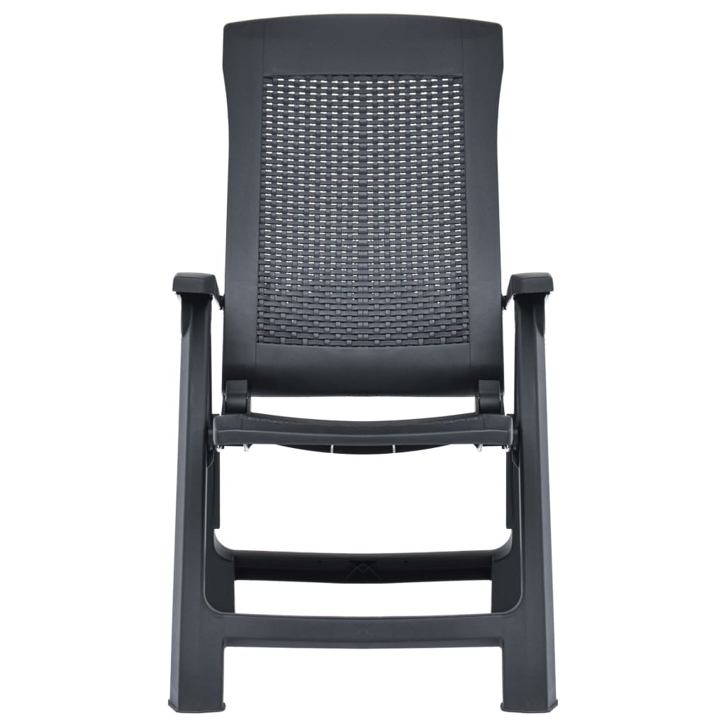 Verstellbare Gartenstühle 2 Stk. Kunststoff Anthrazit