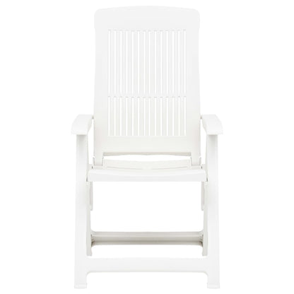 Verstellbare Gartenstühle 2 Stk. Kunststoff Weiß