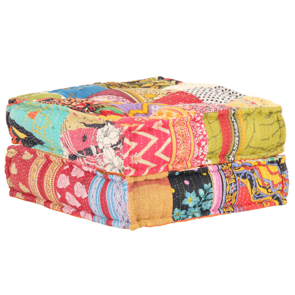 Pouf 60x70x36 cm patchwork tkanina