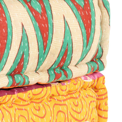 Pouf 60x70x36 cm patchwork tkanina