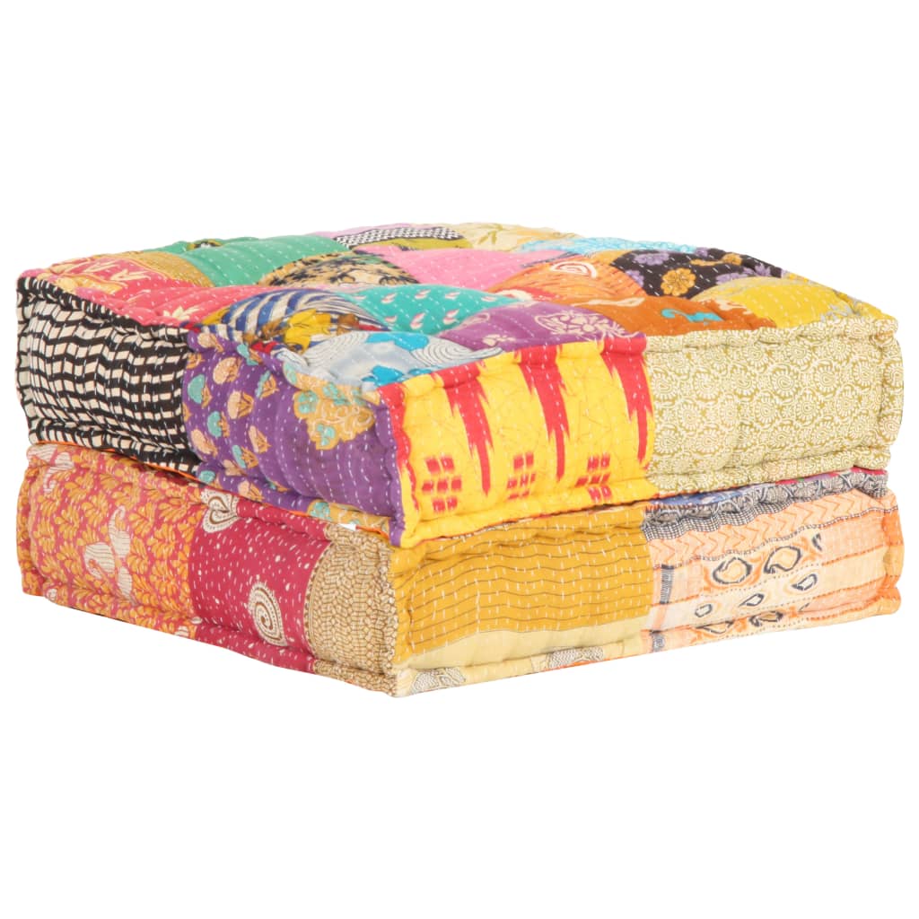 Pouf 60x70x36 cm patchwork tkanina