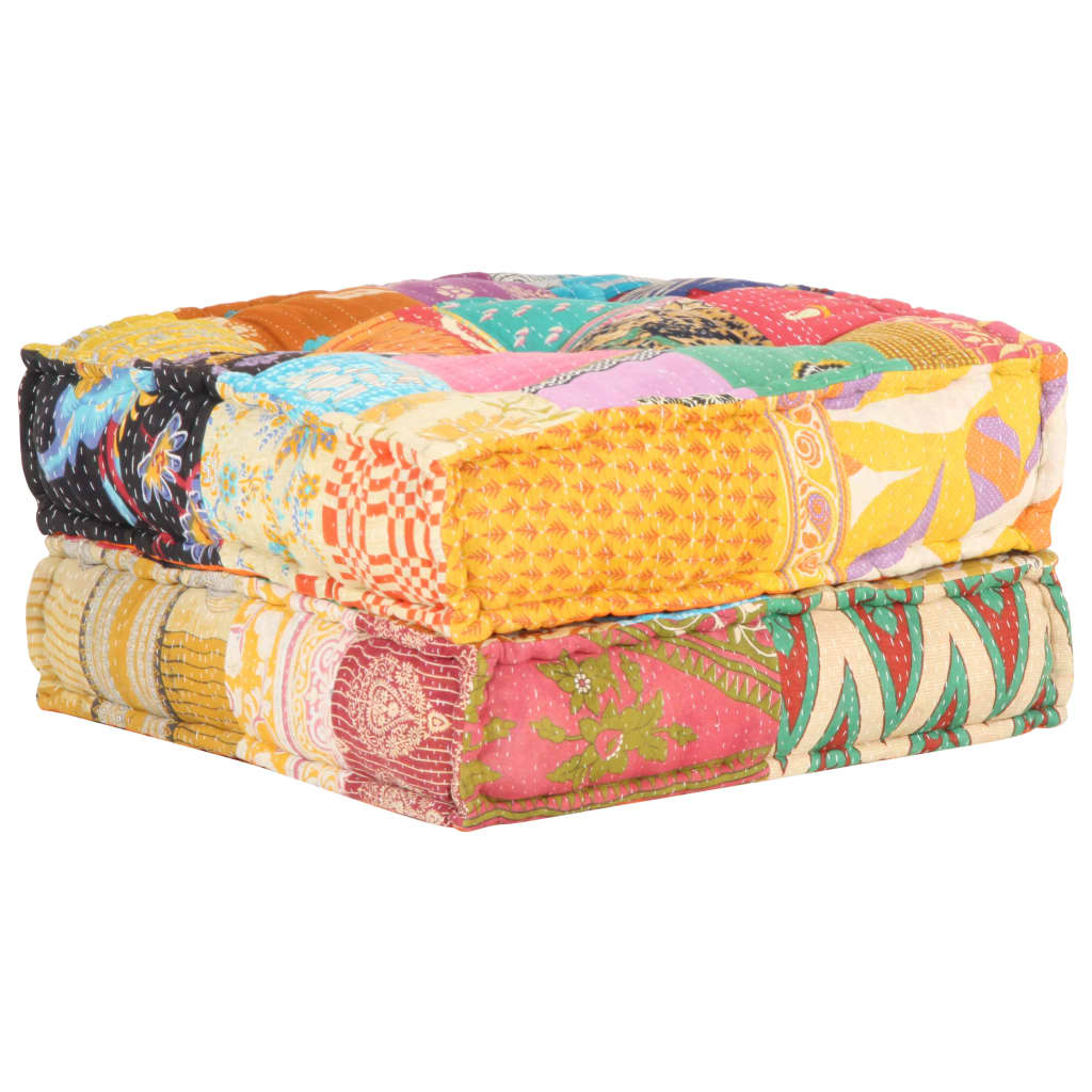 Pouf 60x70x36 cm patchwork tkanina
