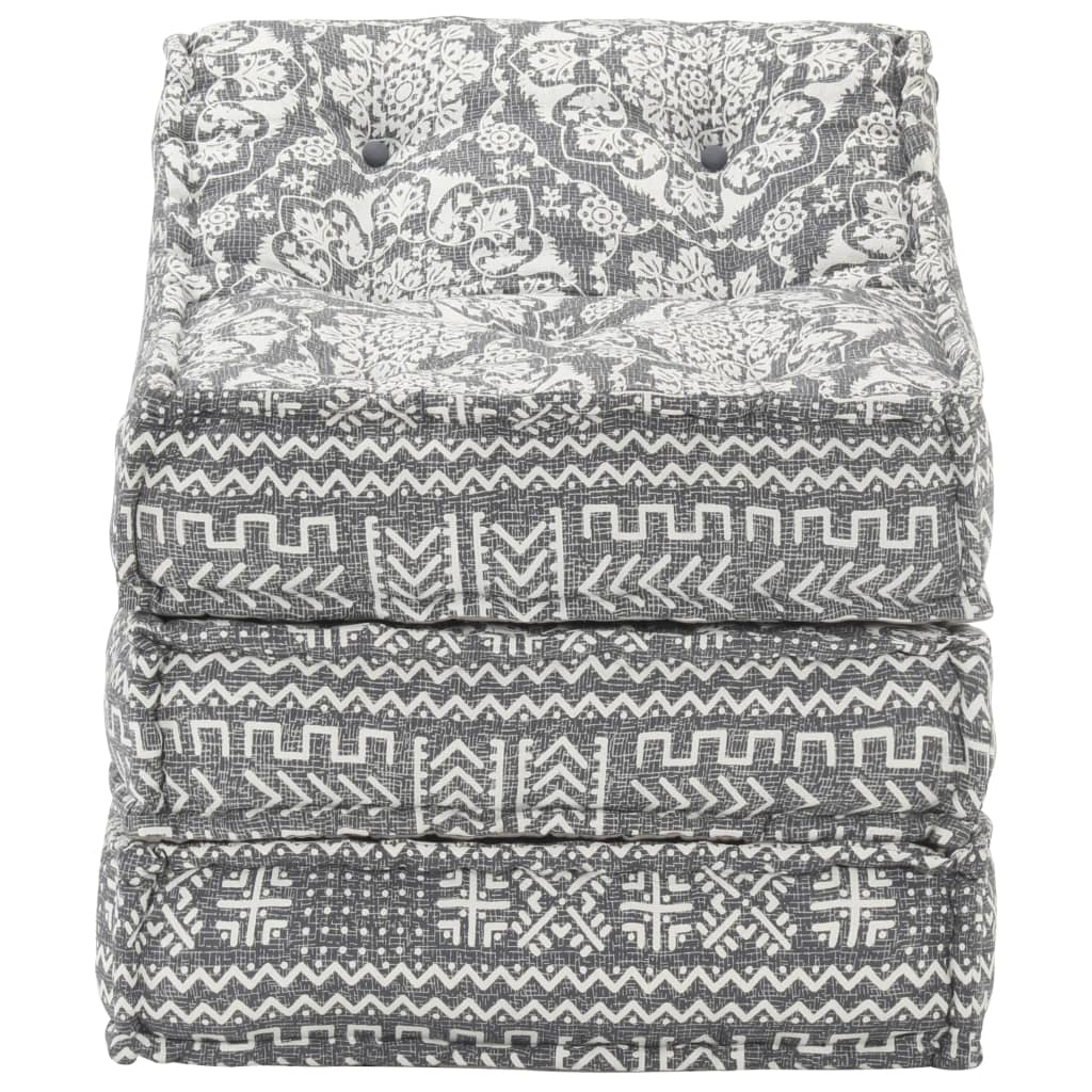 Modularni puf svjetlosive tkanine