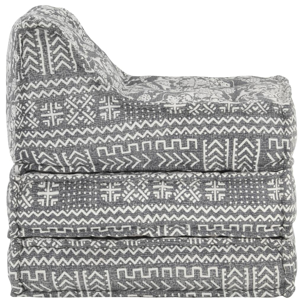 Modularni puf svjetlosive tkanine