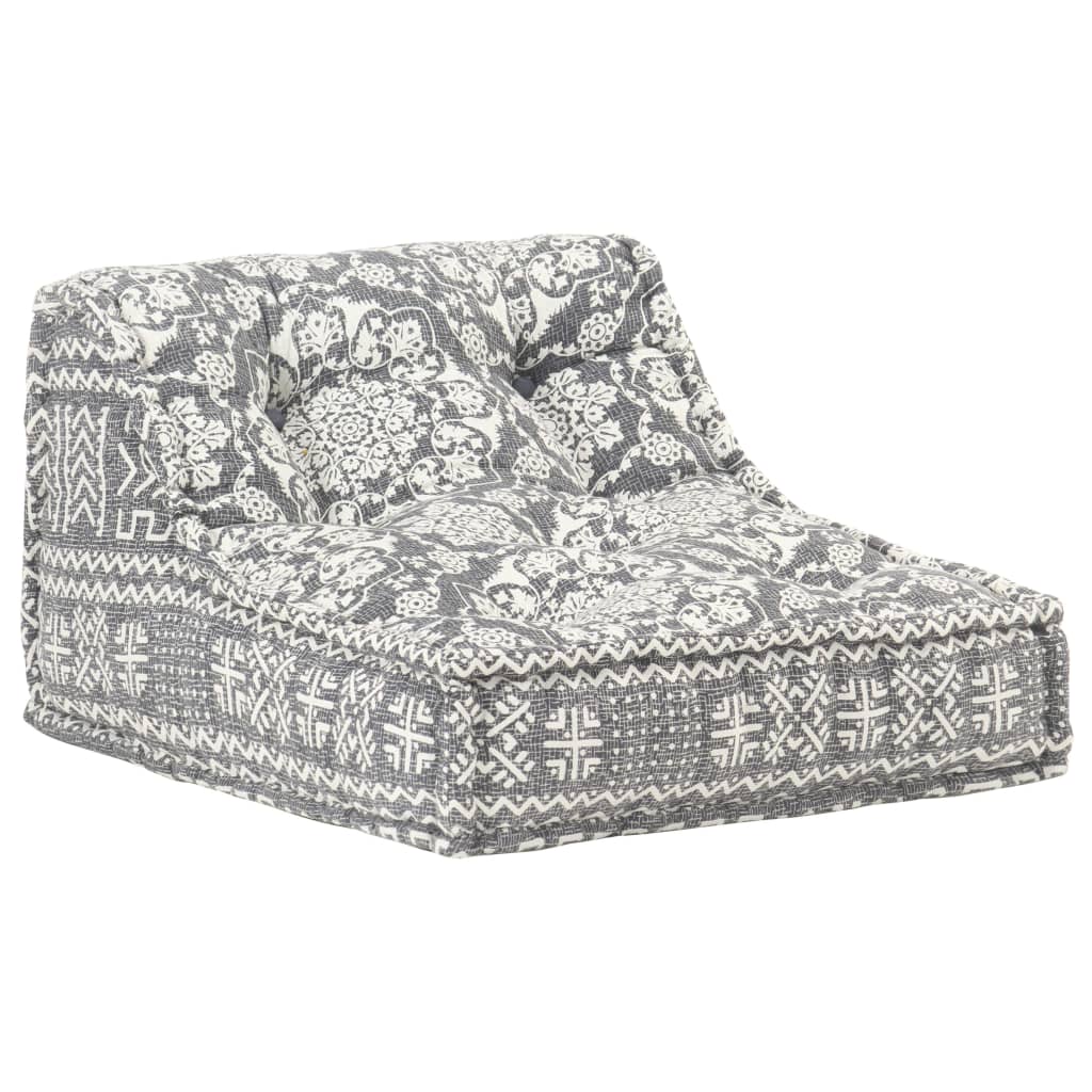 Modularni puf svjetlosive tkanine