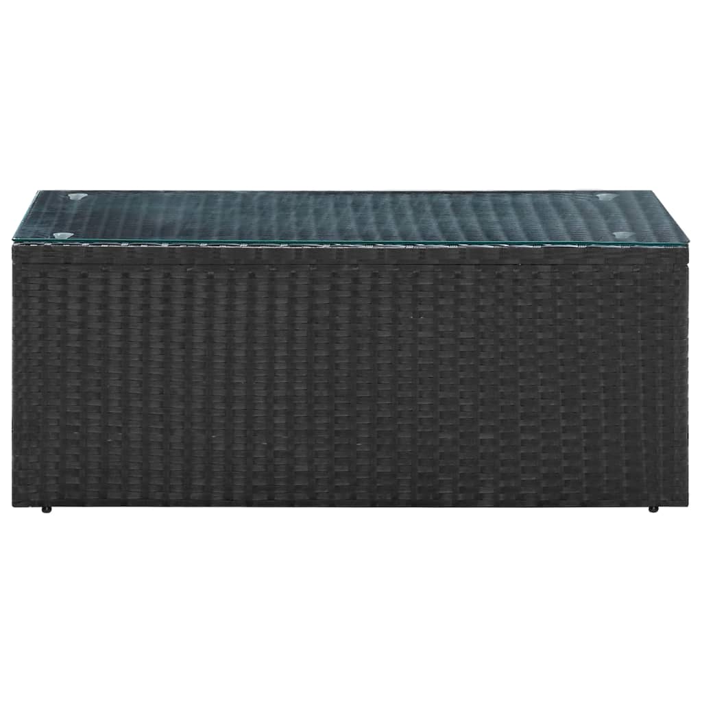 4-piece garden lounge set black with cushions poly rattan