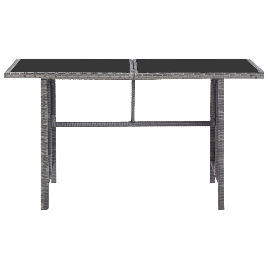 5 kom. Vrtna blagovaonska grupa s jastucima poliratan sive boje