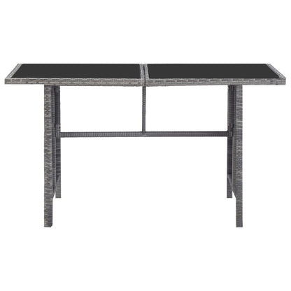 5 kom. Vrtna blagovaonska grupa s jastucima poliratan sive boje