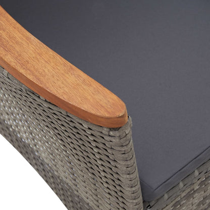 7 kom. Vrtna blagovaonska grupa s jastucima Poly Rattan Grey