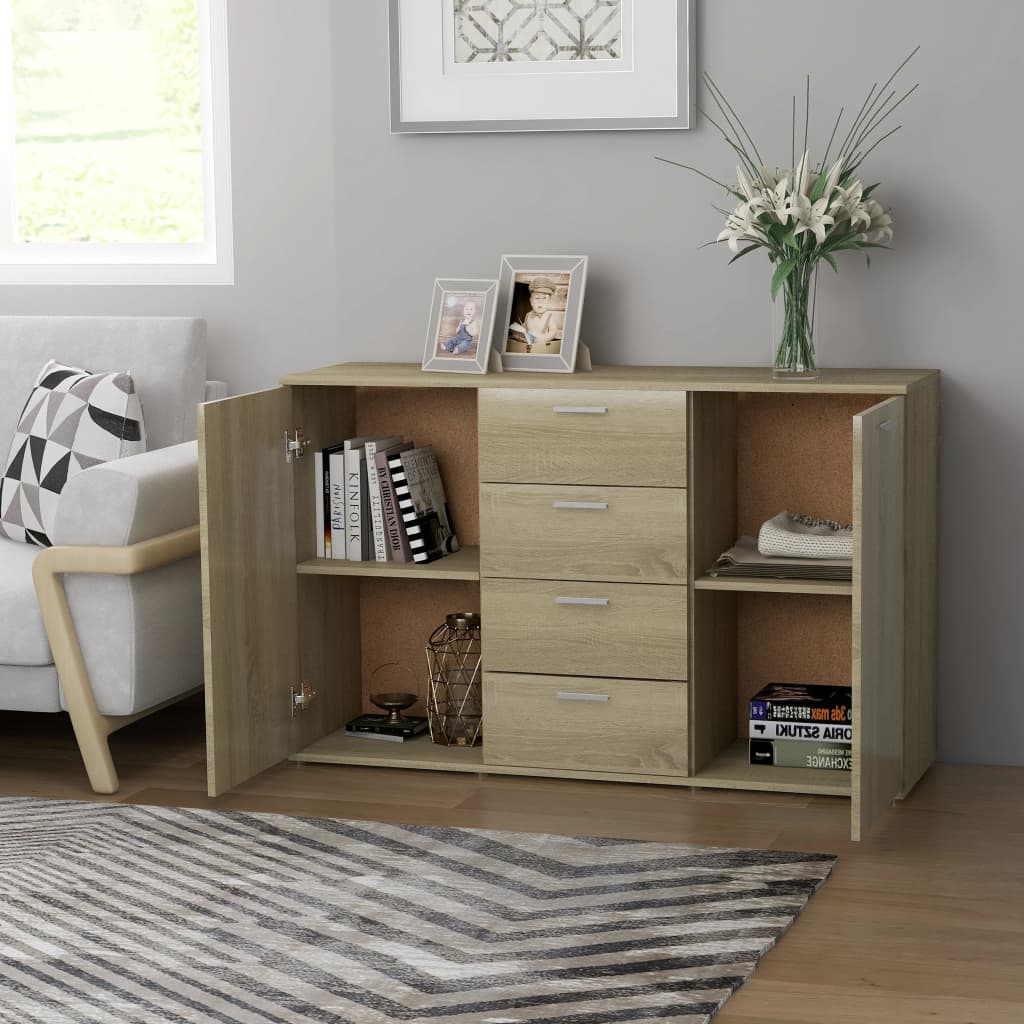 Sideboard Sonoma-Eiche 120x35,5x75 cm Holzwerkstoff