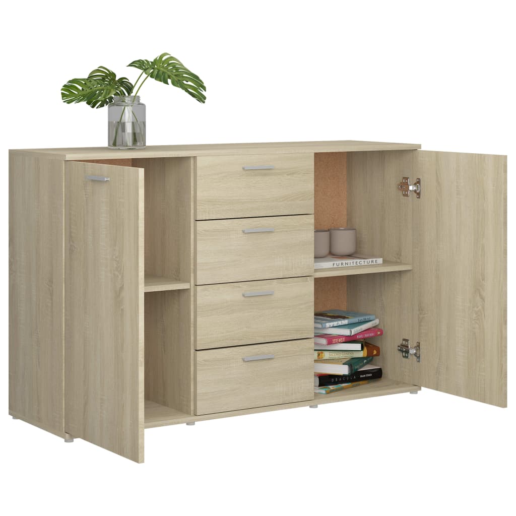 Sideboard Sonoma-Eiche 120x35,5x75 cm Holzwerkstoff
