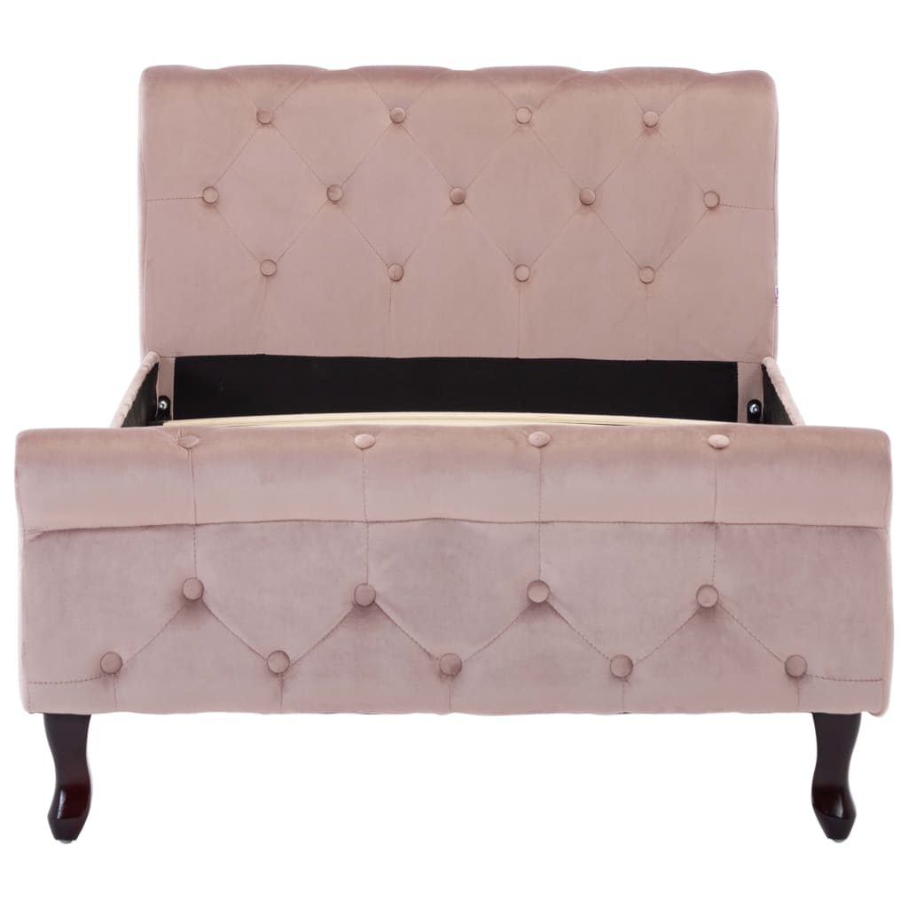 Okvir kreveta ružičasti baršun 90x200 cm