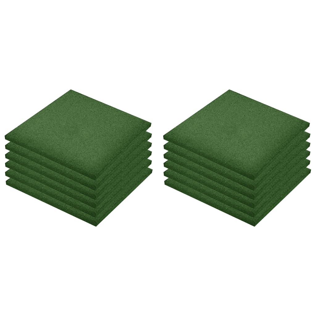 Fall protection tiles 12 pcs. Rubber 50 x 50 x 3 cm Green