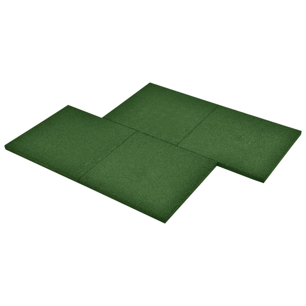 Fall protection tiles 12 pcs. Rubber 50 x 50 x 3 cm Green
