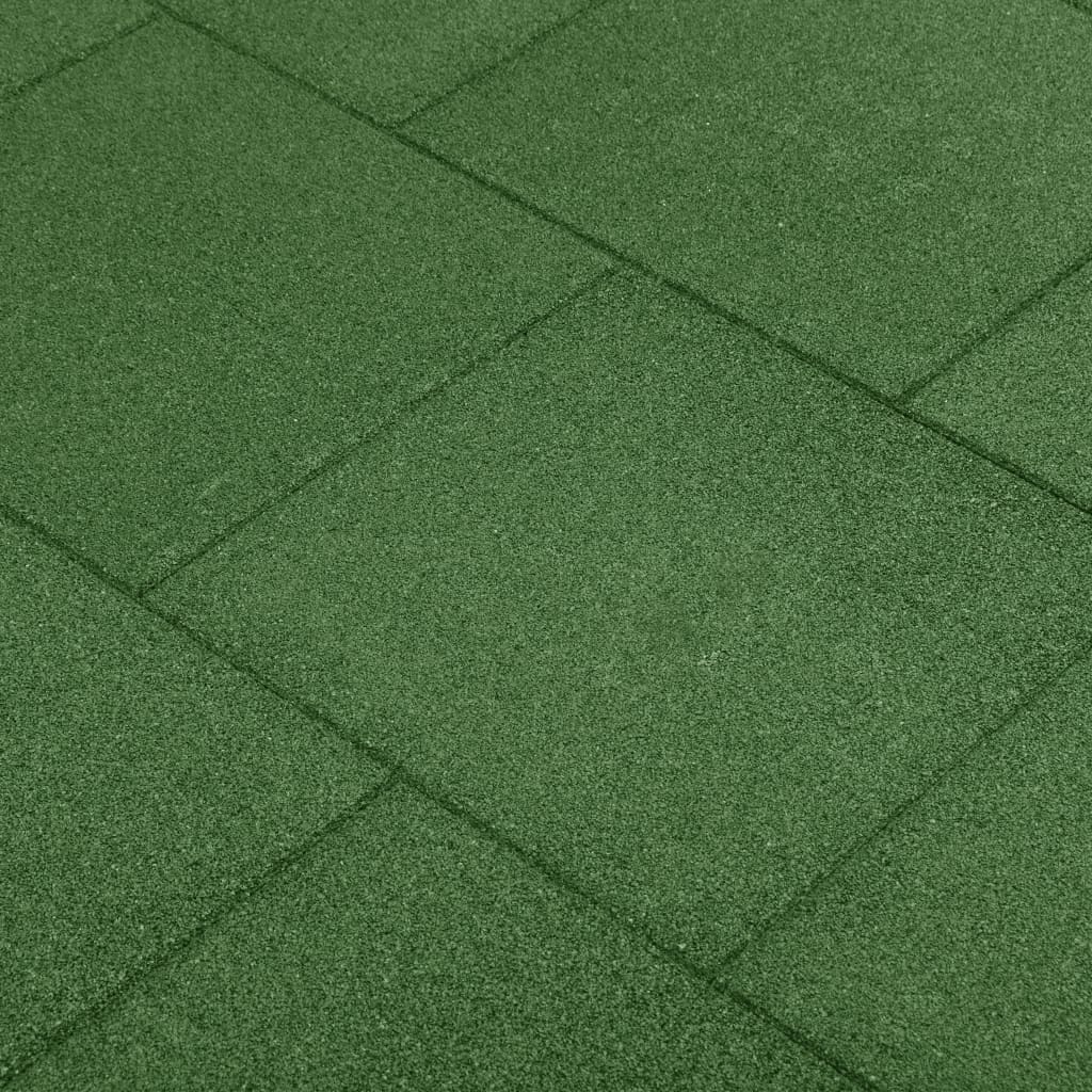 Fall protection tiles 12 pcs. Rubber 50 x 50 x 3 cm Green