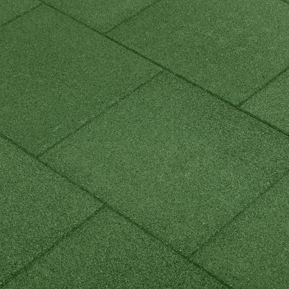 Fall protection tiles 12 pcs. Rubber 50 x 50 x 3 cm Green