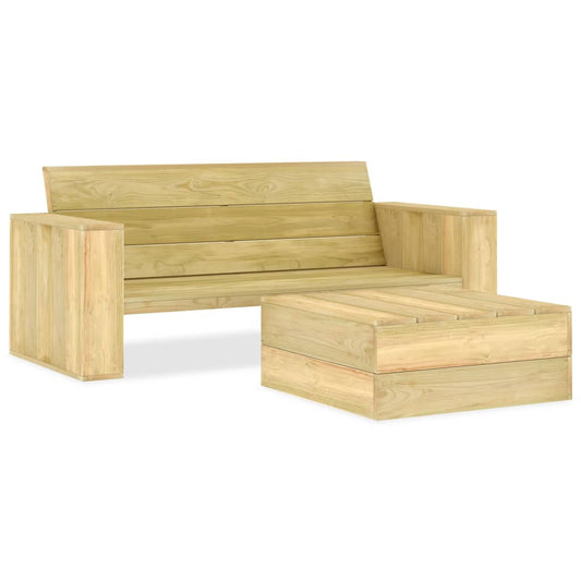 2-piece garden lounge set impregnated pinewood