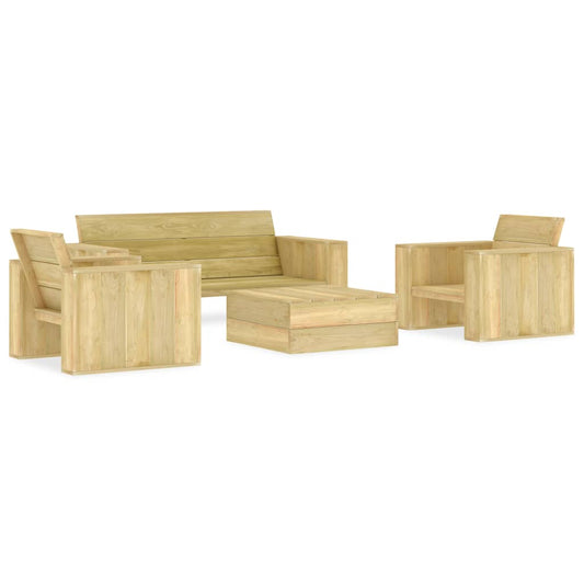 4-piece garden lounge set, impregnated pinewood