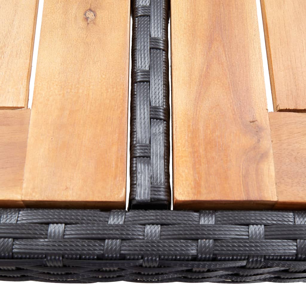 5 kom. Vrtna barska garnitura od poliratana i crnog bagremovog drveta