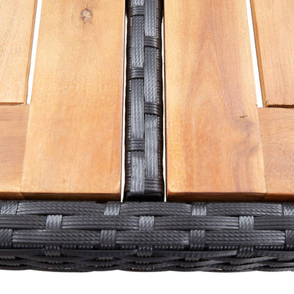 5 kom. Vrtna barska garnitura od poliratana i crnog bagremovog drveta