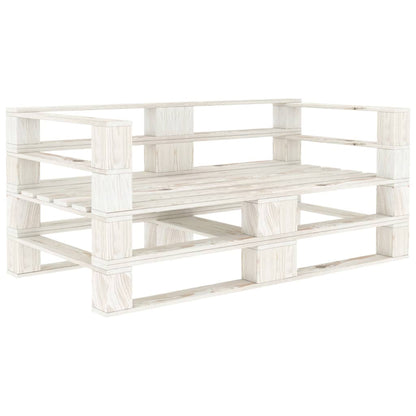 Garden pallet sofa 2-seater white wood