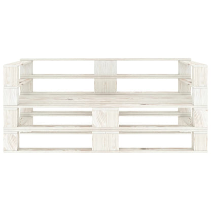 Garden pallet sofa 2-seater white wood