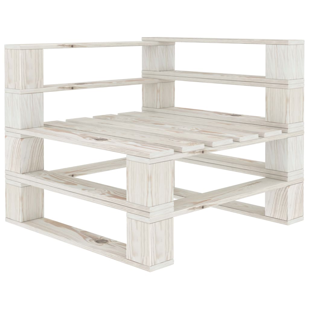Garden pallet sofa 2-seater white wood