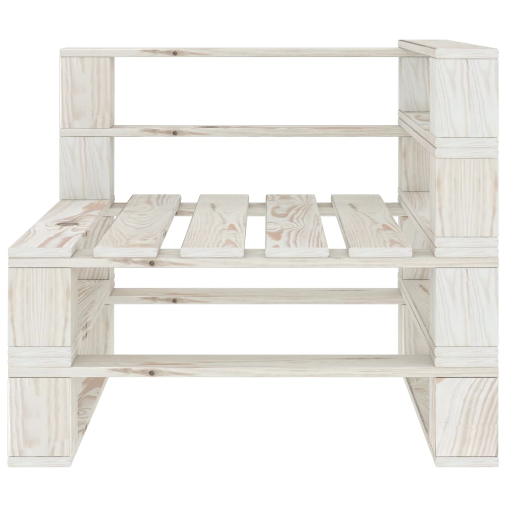 Garden pallet sofa 2-seater white wood