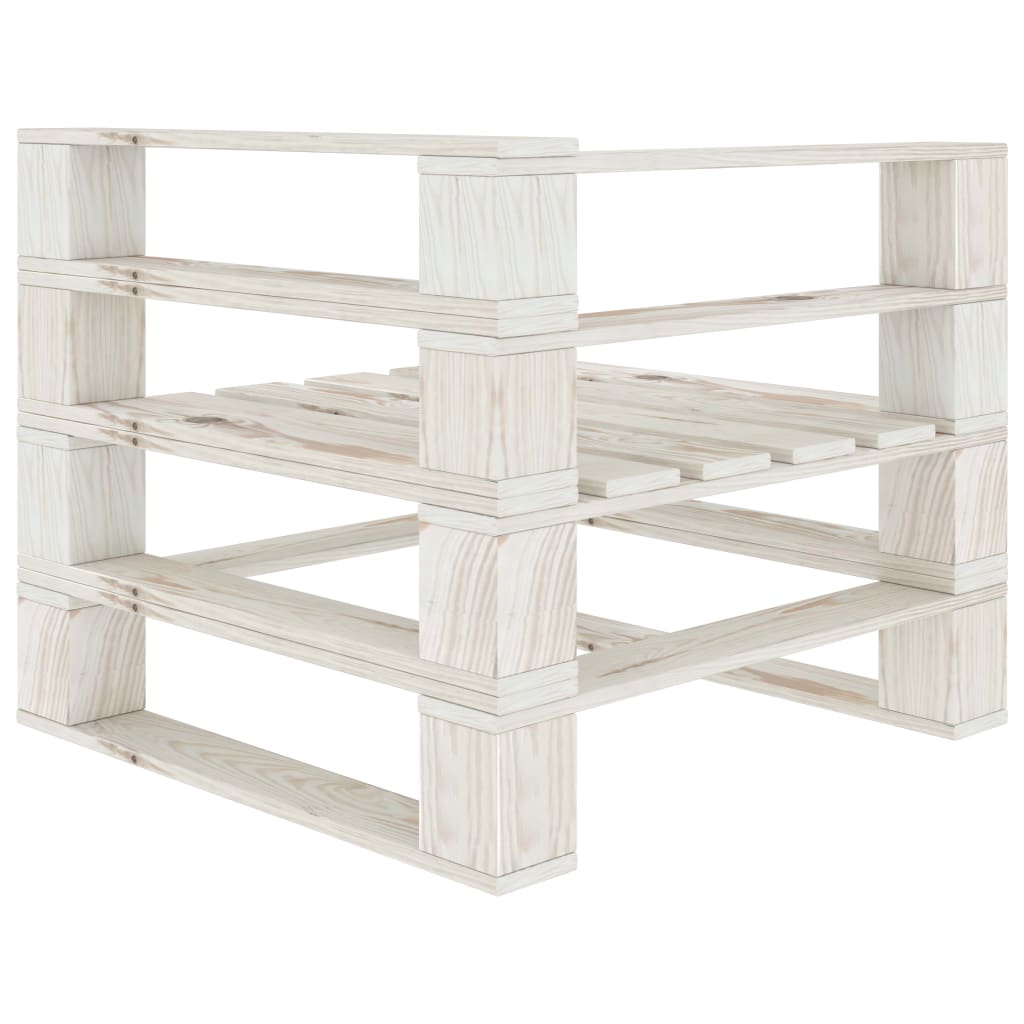 Garden pallet sofa 2-seater white wood