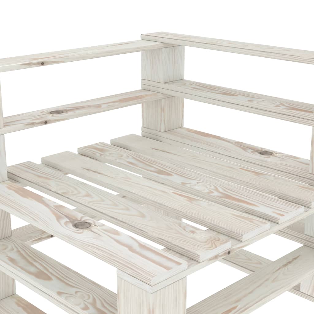 Garden pallet sofa 2-seater white wood