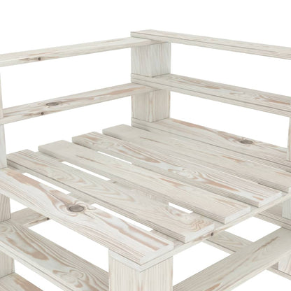 Garden pallet sofa 2-seater white wood