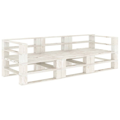 Garden pallet sofa 3-seater white wood