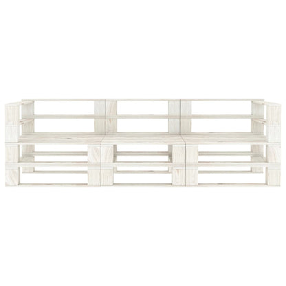 Garden pallet sofa 3-seater white wood