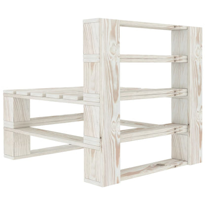 Garden pallet sofa 3-seater white wood