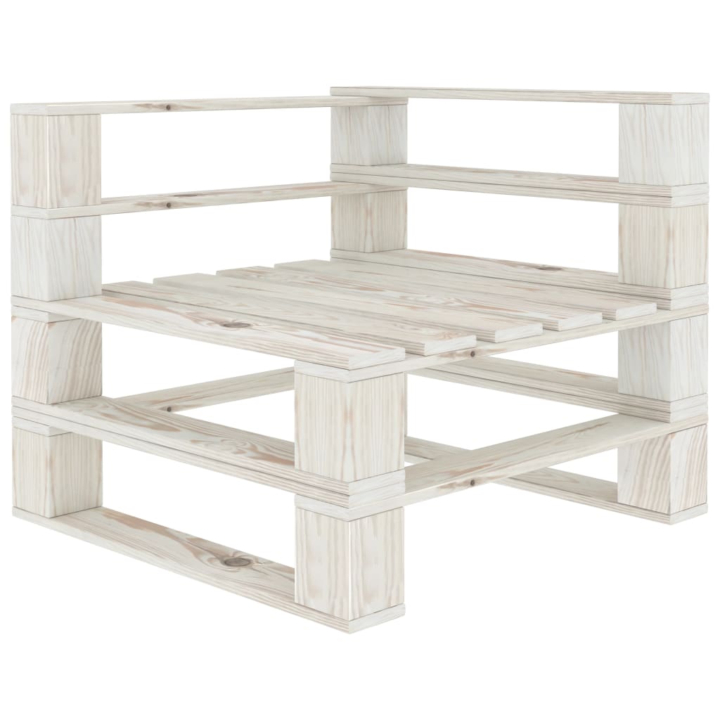 Garden pallet sofa 3-seater white wood