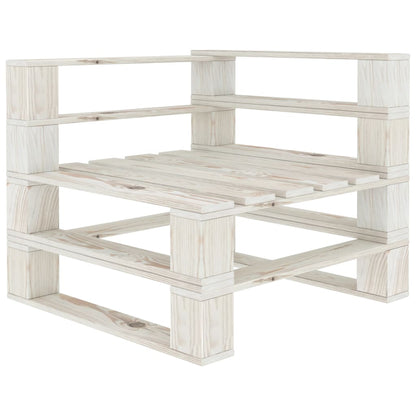 Garden pallet sofa 3-seater white wood