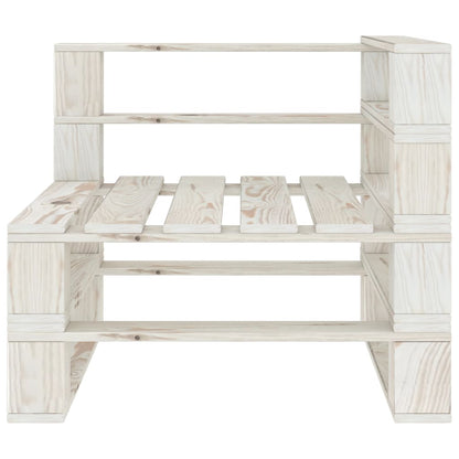 Garden pallet sofa 3-seater white wood