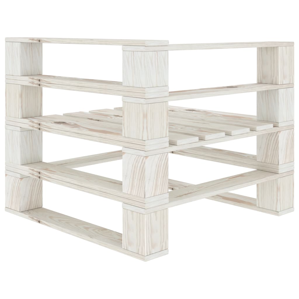 Garden pallet sofa 3-seater white wood