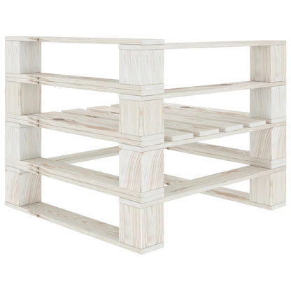 Garden pallet sofa 3-seater white wood