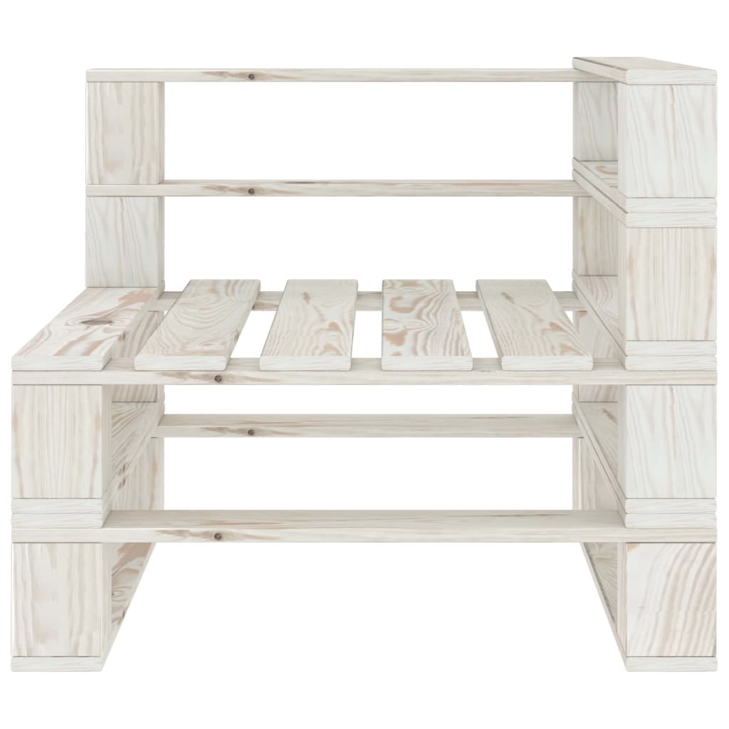 Garden pallet sofa 4-seater white wood