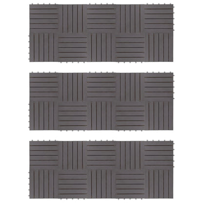 Terrace tiles 30 pcs. Grey 30 x 30 cm solid wood acacia