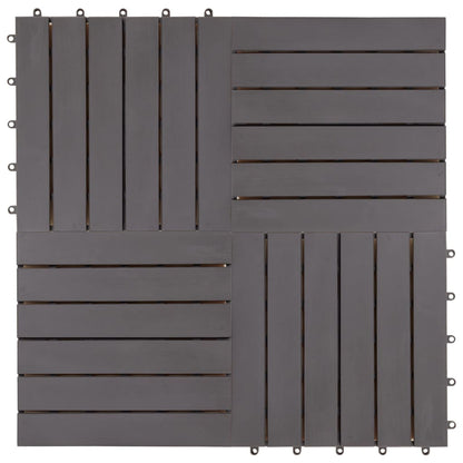 Terrace tiles 30 pcs. Grey 30 x 30 cm solid wood acacia