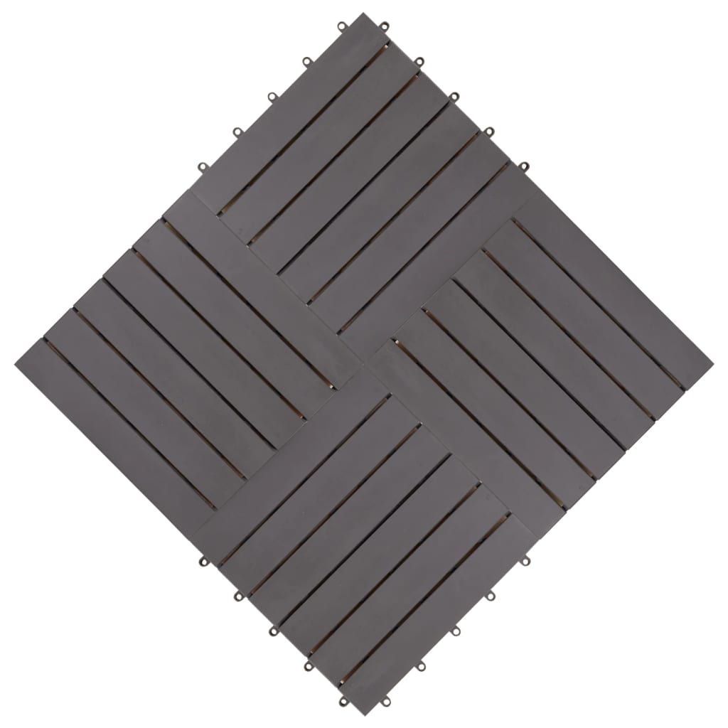 Terrace tiles 30 pcs. Grey 30 x 30 cm solid wood acacia