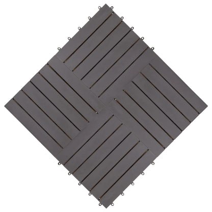 Terrace tiles 30 pcs. Grey 30 x 30 cm solid wood acacia