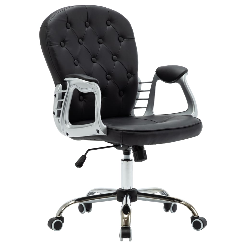 Office swivel chair black imitation leather
