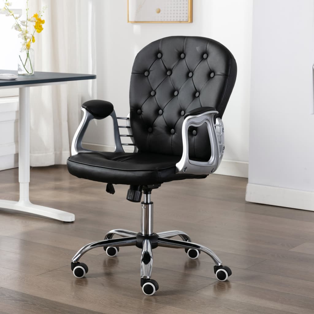 Office swivel chair black imitation leather