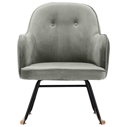 Stolica za ljuljanje sivi baršun